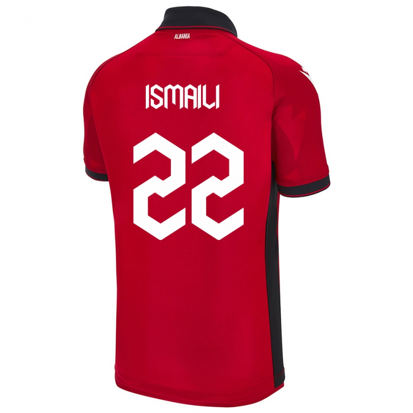 Kinder Albanien Ysni Ismaili #22 Rot Heimtrikot Trikot 24-26 T-Shirt Österreich