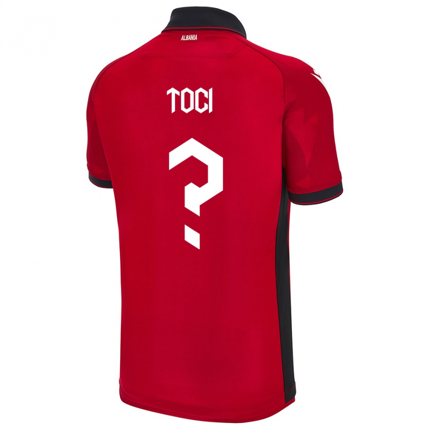 Kinder Albanien Eljon Toci #0 Rot Heimtrikot Trikot 24-26 T-Shirt Österreich