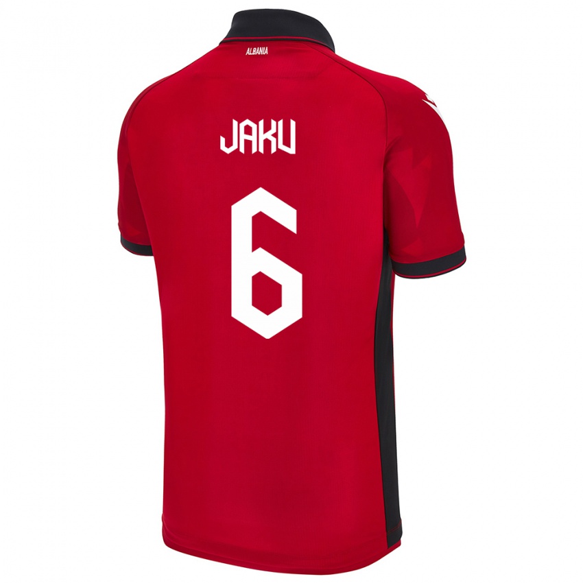 Kinder Albanien Jordi Jaku #6 Rot Heimtrikot Trikot 24-26 T-Shirt Österreich