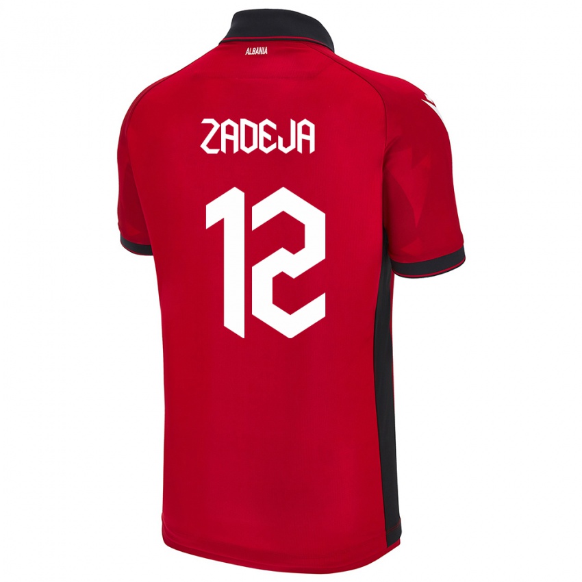 Kinder Albanien Darius Zadeja #12 Rot Heimtrikot Trikot 24-26 T-Shirt Österreich