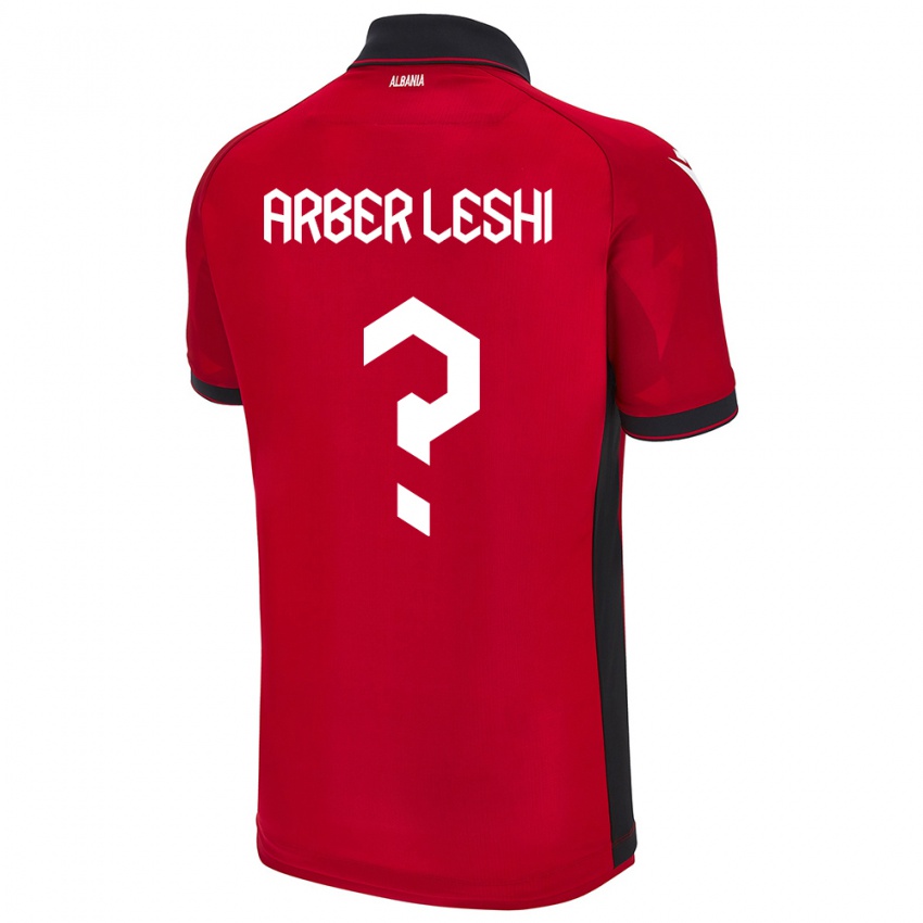 Kinder Albanien Arber Leshi #0 Rot Heimtrikot Trikot 24-26 T-Shirt Österreich