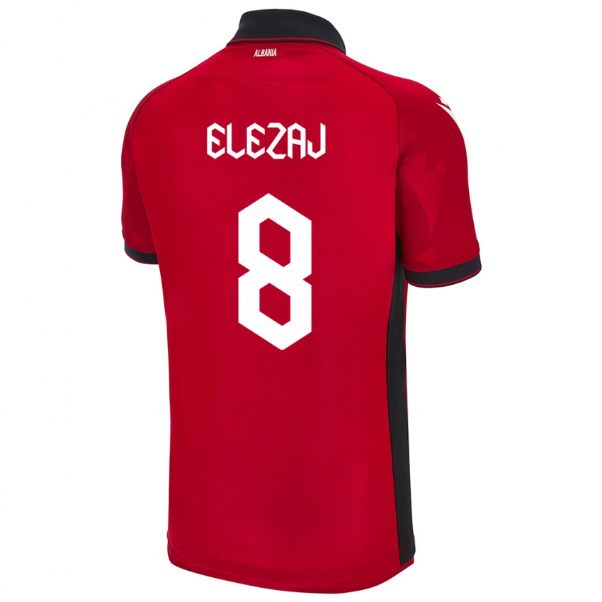 Kinder Albanien Endrina Elezaj #8 Rot Heimtrikot Trikot 24-26 T-Shirt Österreich