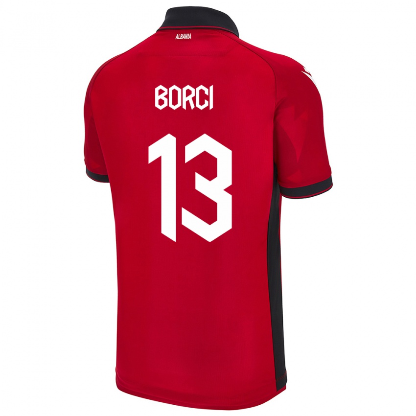 Kinder Albanien Klaudia Borci #13 Rot Heimtrikot Trikot 24-26 T-Shirt Österreich