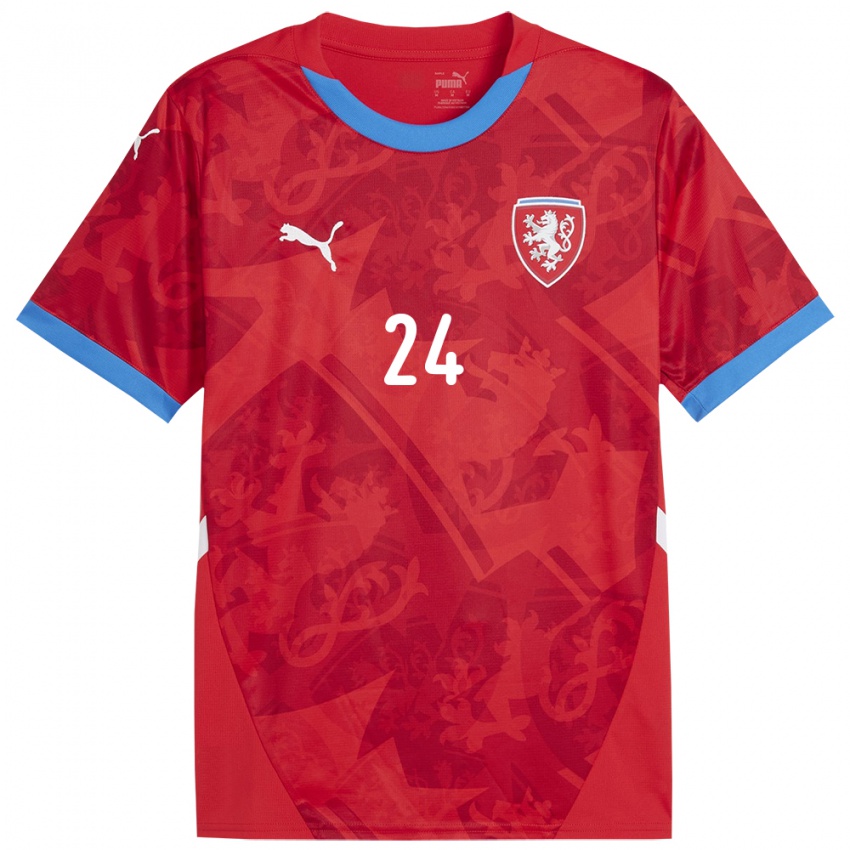 Kinder Tschechien Tomas Vlcek #24 Rot Heimtrikot Trikot 24-26 T-Shirt Österreich