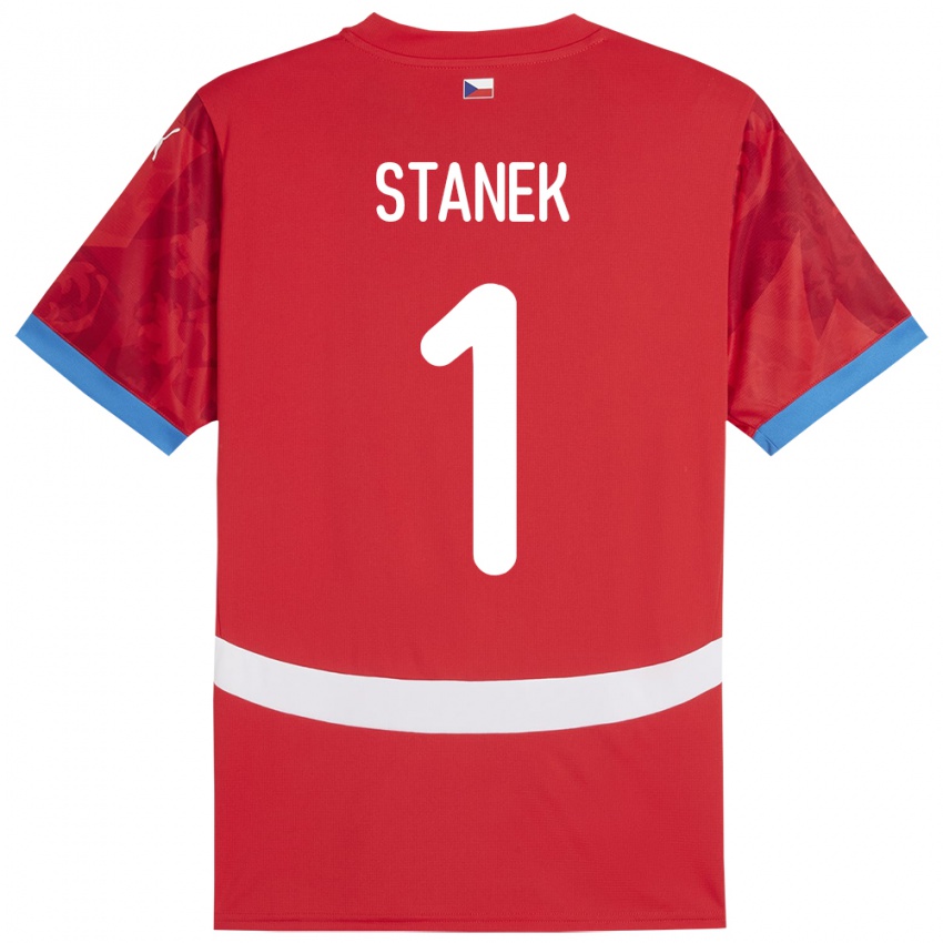 Kinder Tschechien Jindrich Stanek #1 Rot Heimtrikot Trikot 24-26 T-Shirt Österreich