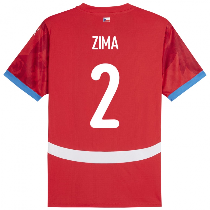 Kinder Tschechien David Zima #2 Rot Heimtrikot Trikot 24-26 T-Shirt Österreich