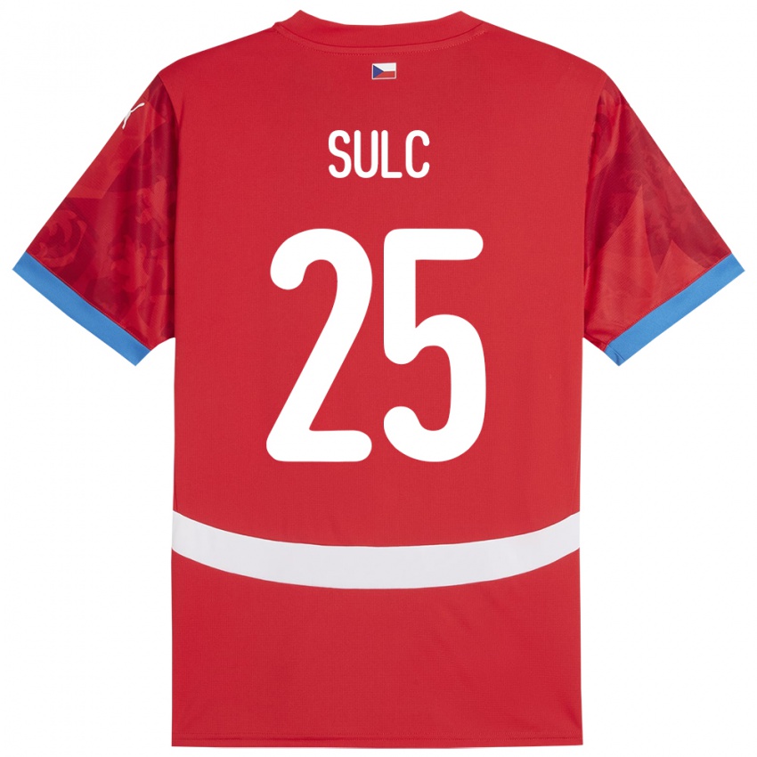 Kinder Tschechien Pavel Sulc #25 Rot Heimtrikot Trikot 24-26 T-Shirt Österreich