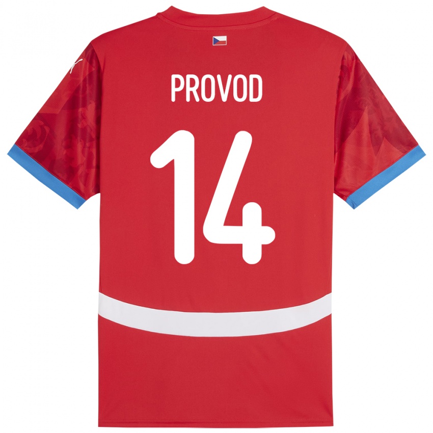 Kinder Tschechien Lukas Provod #14 Rot Heimtrikot Trikot 24-26 T-Shirt Österreich