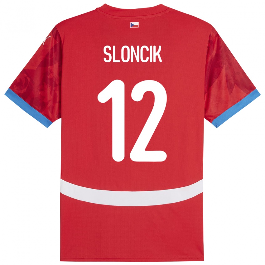 Kinder Tschechien Tom Sloncik #12 Rot Heimtrikot Trikot 24-26 T-Shirt Österreich