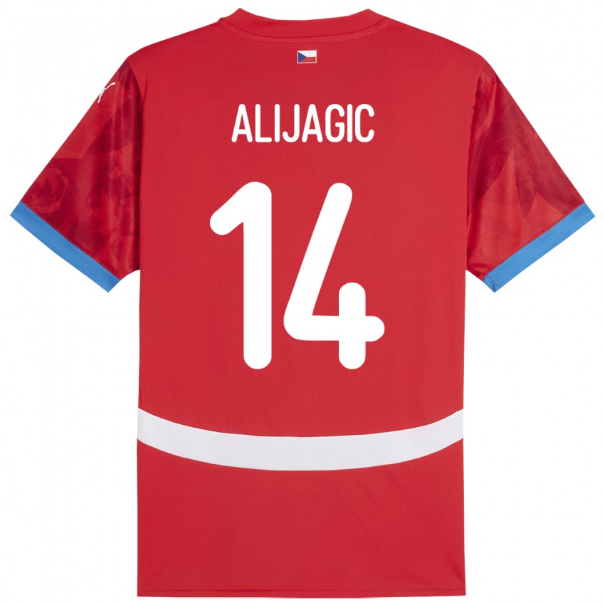 Kinder Tschechien Denis Alijagic #14 Rot Heimtrikot Trikot 24-26 T-Shirt Österreich