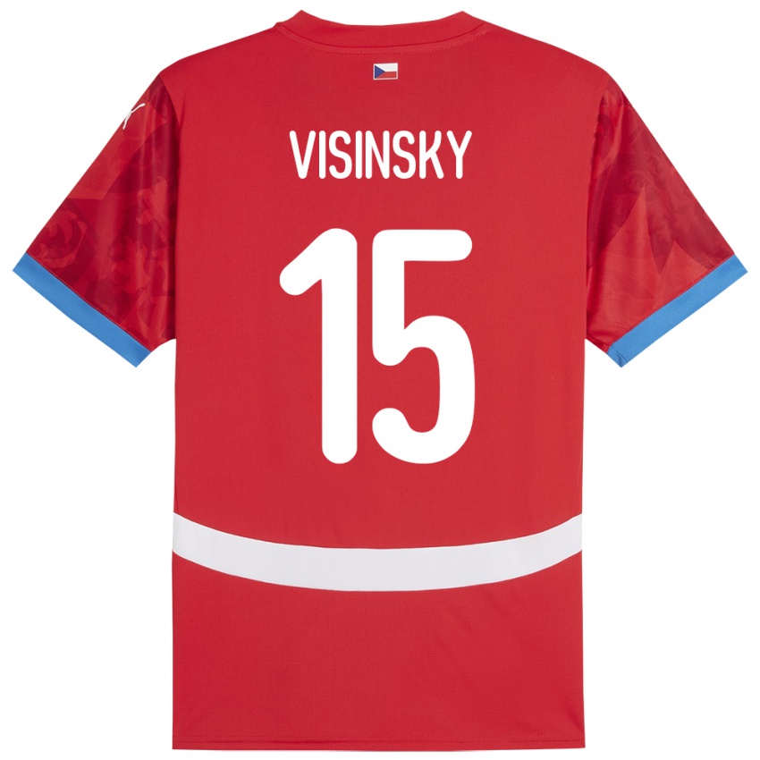 Kinder Tschechien Denis Visinsky #15 Rot Heimtrikot Trikot 24-26 T-Shirt Österreich