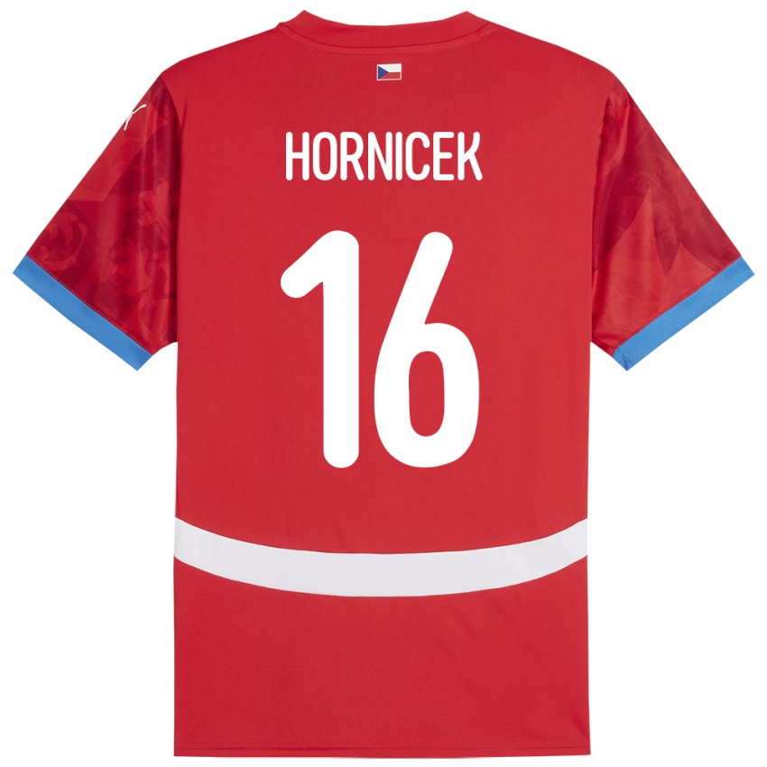 Kinder Tschechien Lukas Hornicek #16 Rot Heimtrikot Trikot 24-26 T-Shirt Österreich