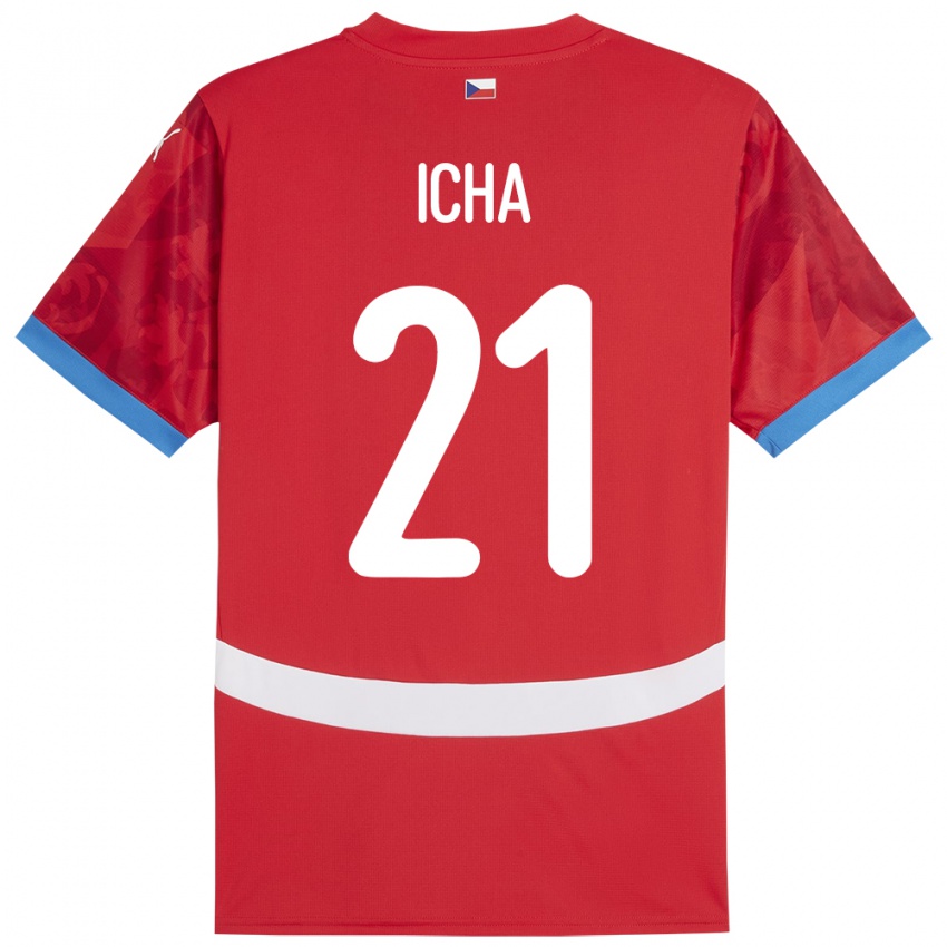 Kinder Tschechien Marek Icha #21 Rot Heimtrikot Trikot 24-26 T-Shirt Österreich