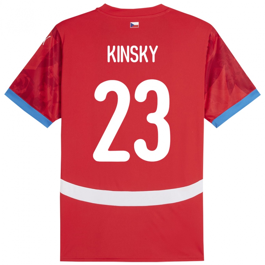 Kinder Tschechien Antonin Kinsky #23 Rot Heimtrikot Trikot 24-26 T-Shirt Österreich