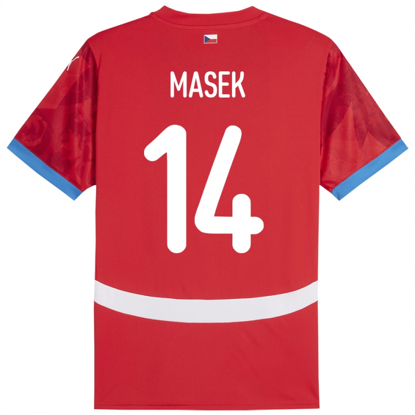 Kinder Tschechien Lukas Masek #14 Rot Heimtrikot Trikot 24-26 T-Shirt Österreich