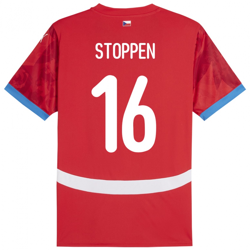 Kinder Tschechien Tadeas Stoppen #16 Rot Heimtrikot Trikot 24-26 T-Shirt Österreich