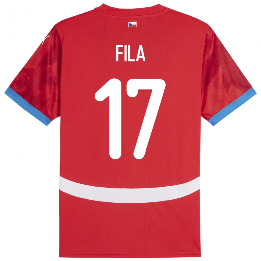 Kinder Tschechien Lukas Fila #17 Rot Heimtrikot Trikot 24-26 T-Shirt Österreich