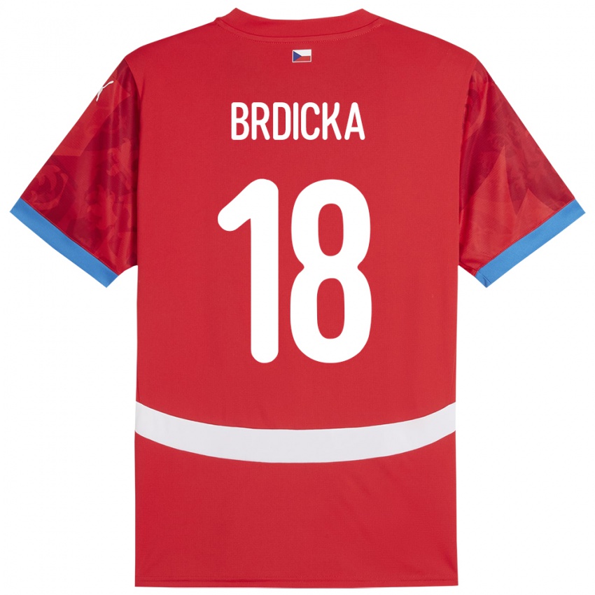 Kinder Tschechien Filip Brdicka #18 Rot Heimtrikot Trikot 24-26 T-Shirt Österreich