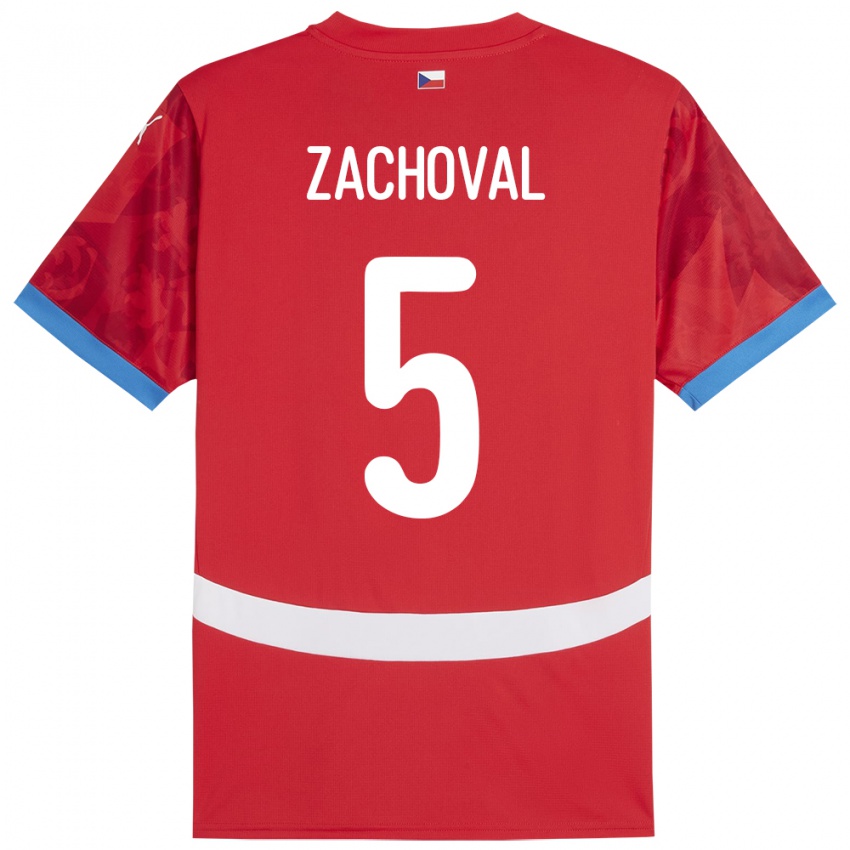 Kinder Tschechien Matej Zachoval #5 Rot Heimtrikot Trikot 24-26 T-Shirt Österreich