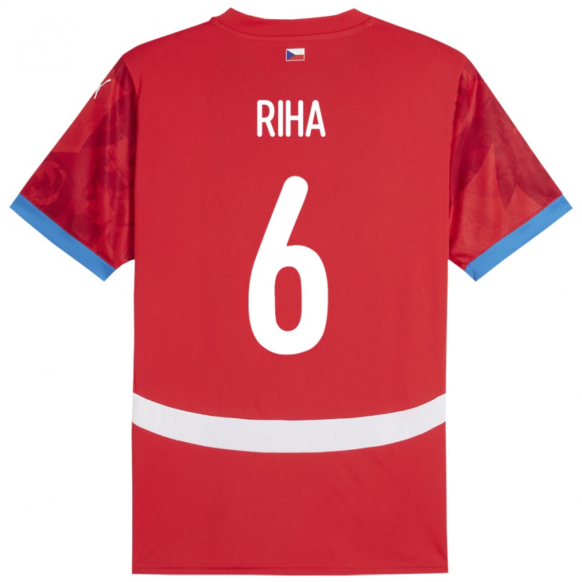 Kinder Tschechien Ferdinand Riha #6 Rot Heimtrikot Trikot 24-26 T-Shirt Österreich