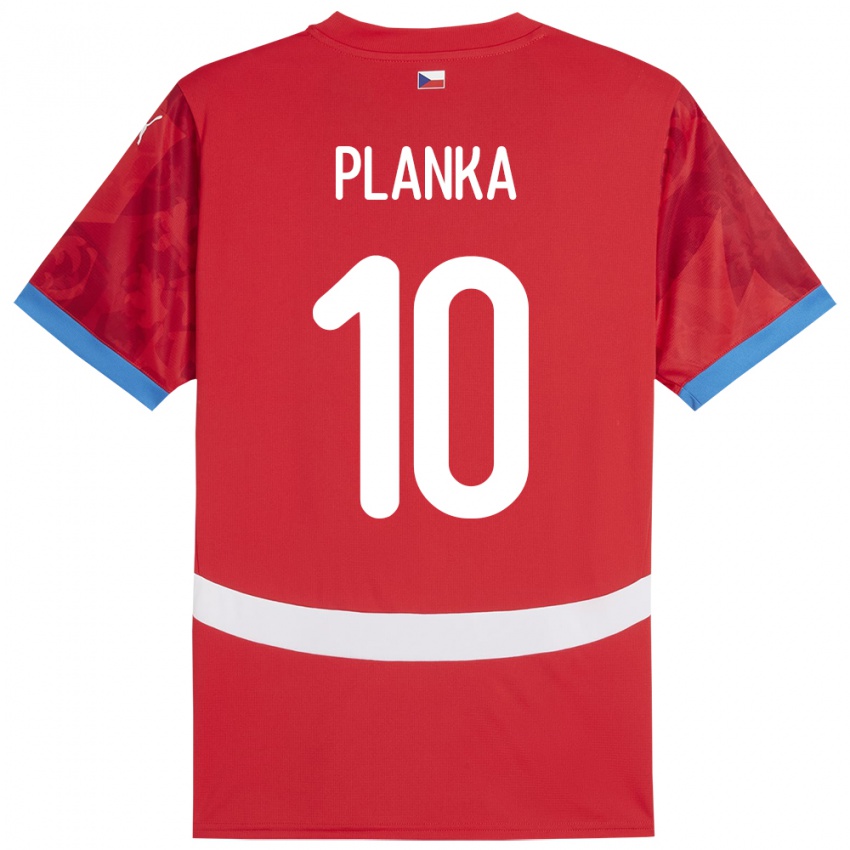 Kinder Tschechien David Planka #10 Rot Heimtrikot Trikot 24-26 T-Shirt Österreich