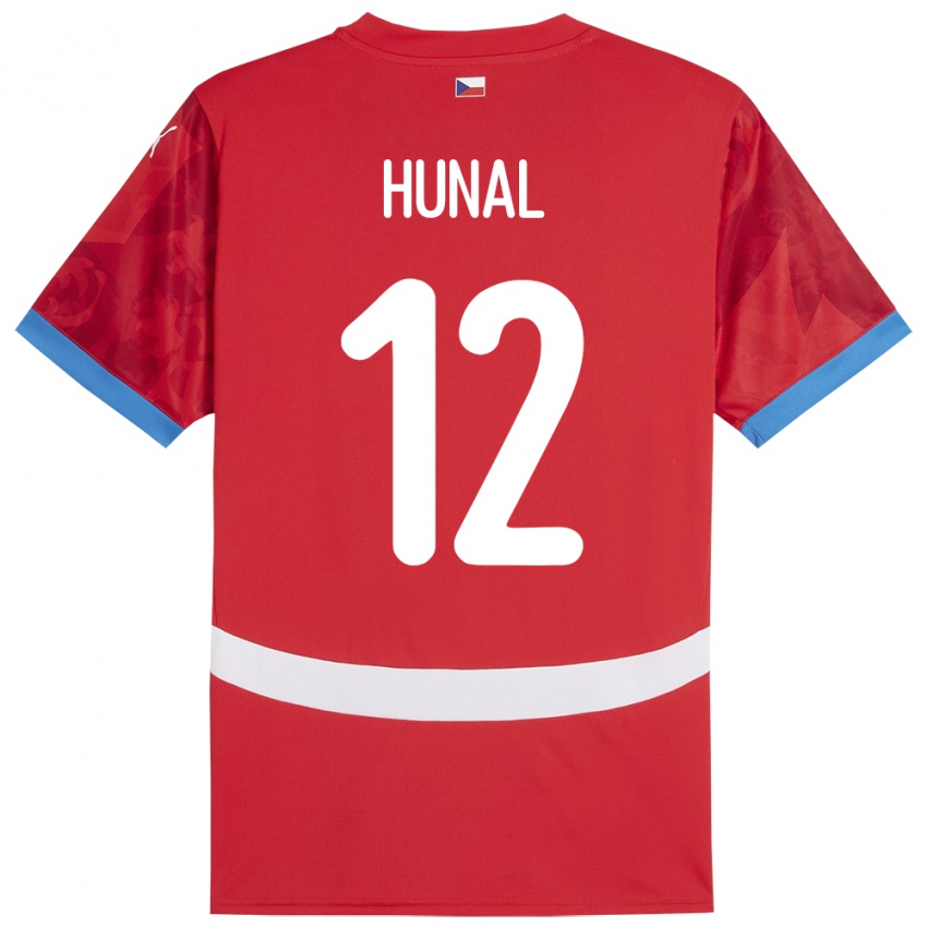 Kinder Tschechien Eric Hunal #12 Rot Heimtrikot Trikot 24-26 T-Shirt Österreich