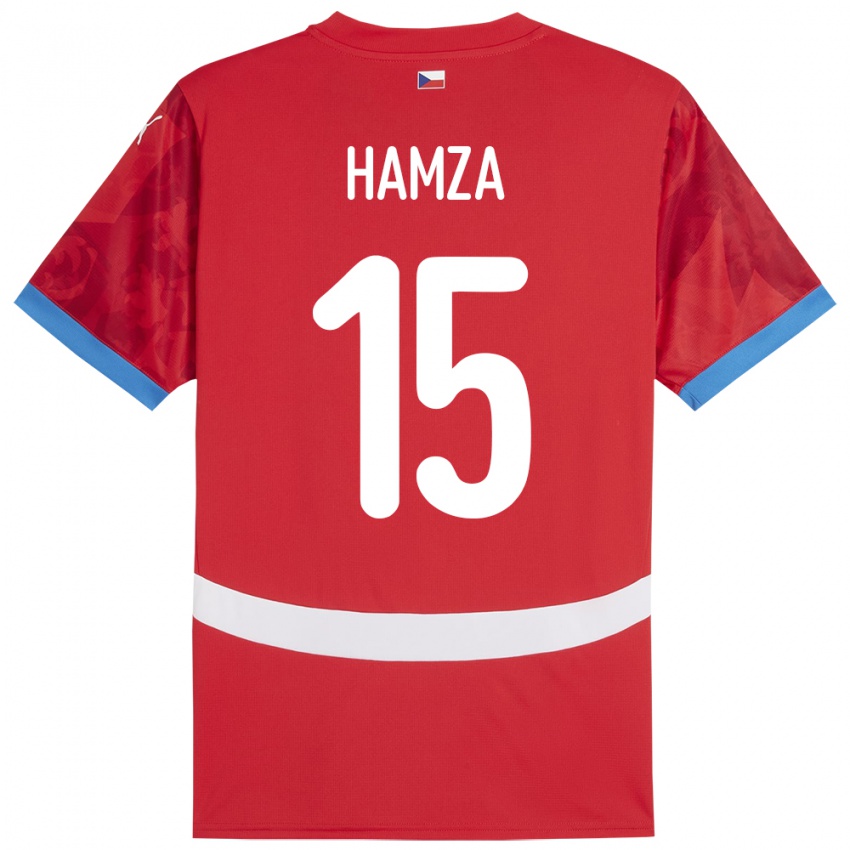 Kinder Tschechien Jiri Hamza #15 Rot Heimtrikot Trikot 24-26 T-Shirt Österreich