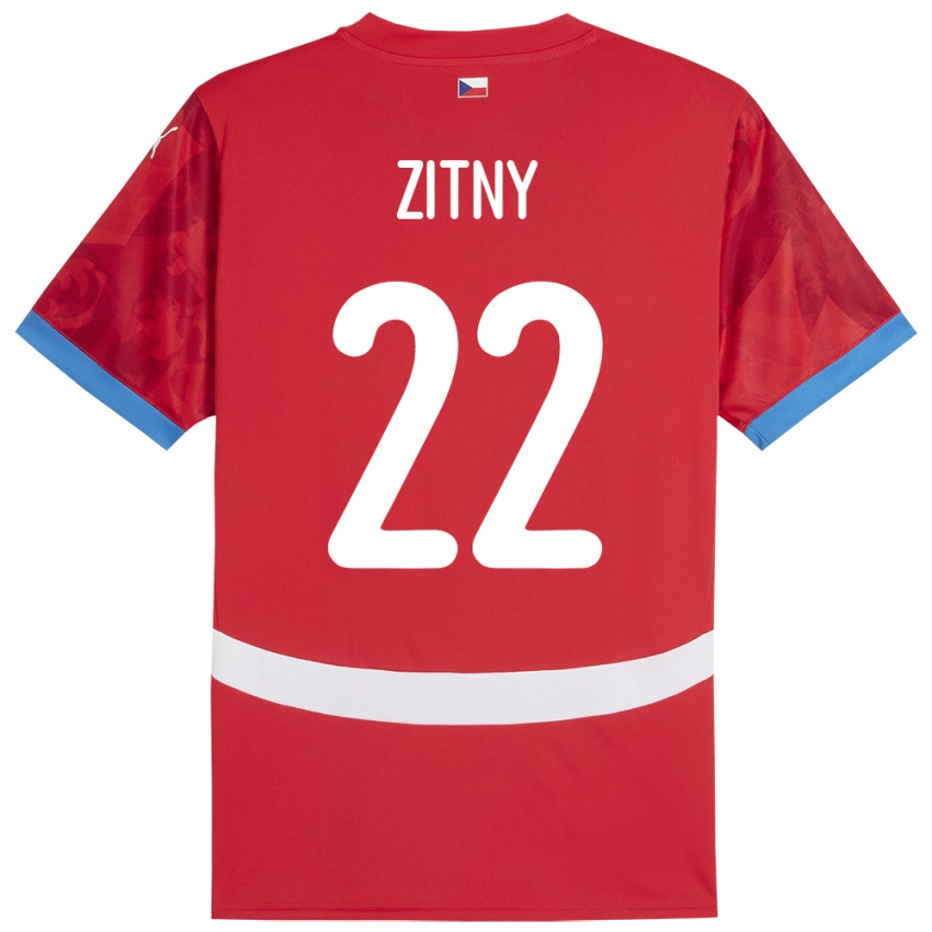 Kinder Tschechien Matej Zitny #22 Rot Heimtrikot Trikot 24-26 T-Shirt Österreich