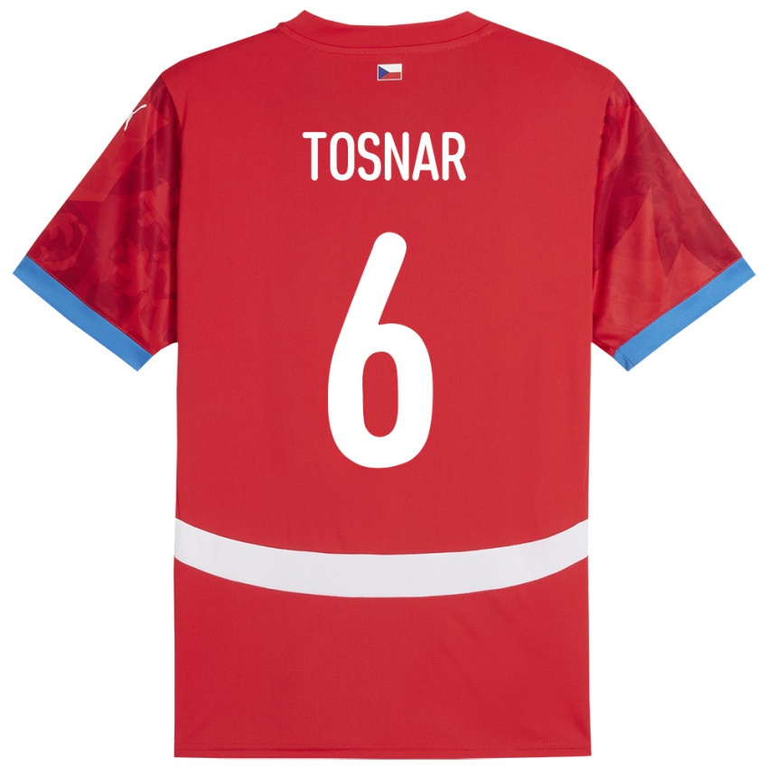 Kinder Tschechien Jakub Tosnar #6 Rot Heimtrikot Trikot 24-26 T-Shirt Österreich