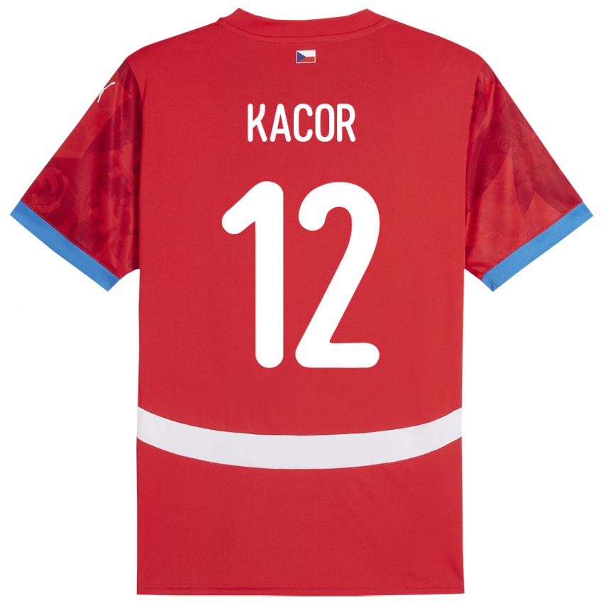 Kinder Tschechien Pavel Kacor #12 Rot Heimtrikot Trikot 24-26 T-Shirt Österreich