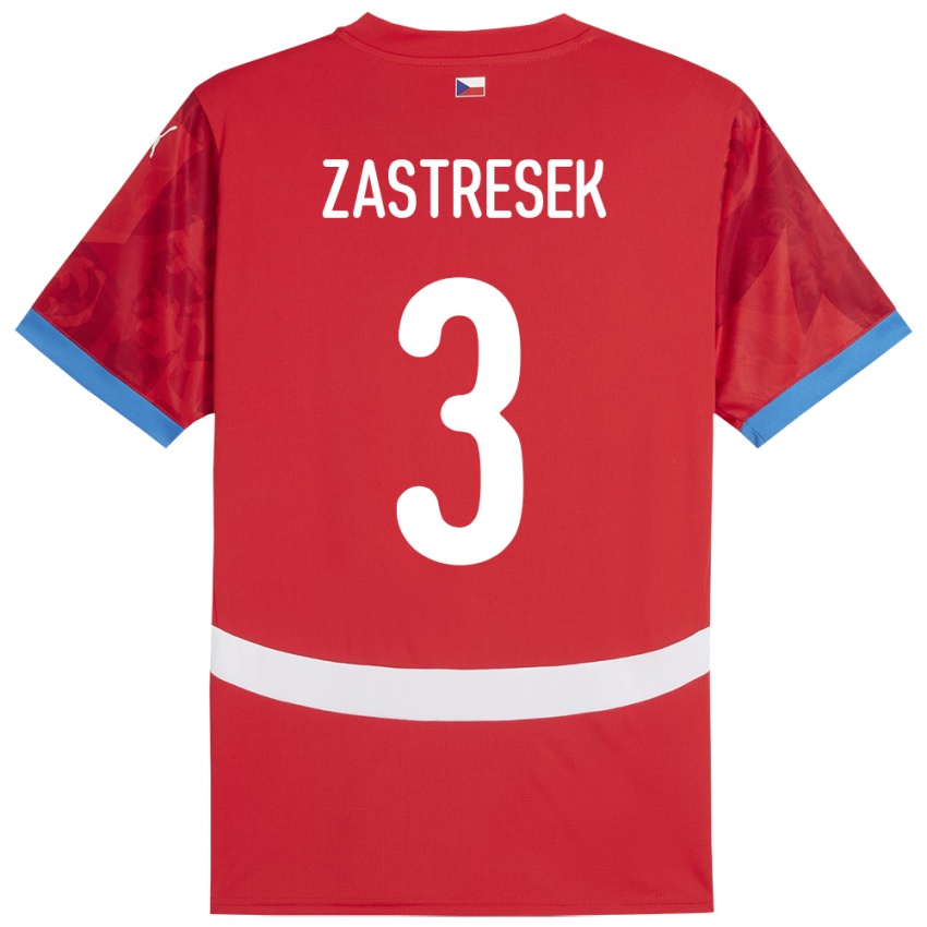 Kinder Tschechien Matous Zastresek #3 Rot Heimtrikot Trikot 24-26 T-Shirt Österreich