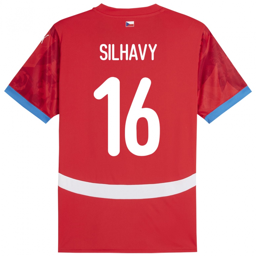 Kinder Tschechien Matyas Silhavy #16 Rot Heimtrikot Trikot 24-26 T-Shirt Österreich