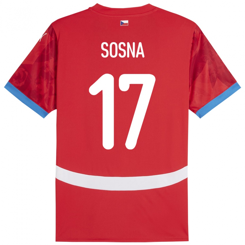 Kinder Tschechien Adam Sosna #17 Rot Heimtrikot Trikot 24-26 T-Shirt Österreich