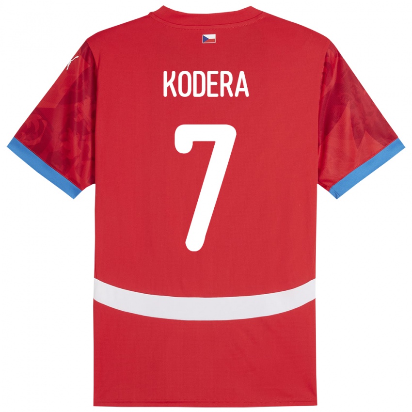 Kinder Tschechien Matyas Kodera #7 Rot Heimtrikot Trikot 24-26 T-Shirt Österreich