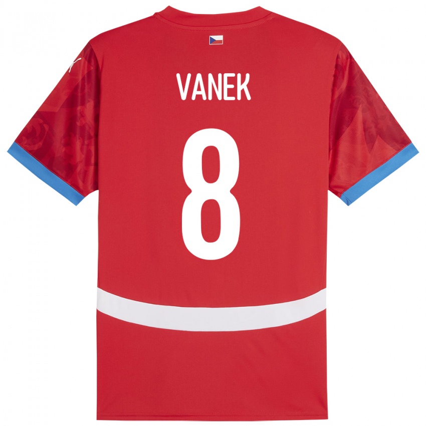 Kinder Tschechien Lukas Vanek #8 Rot Heimtrikot Trikot 24-26 T-Shirt Österreich