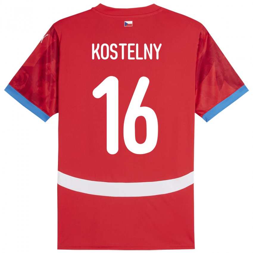 Kinder Tschechien Krystof Kostelny #16 Rot Heimtrikot Trikot 24-26 T-Shirt Österreich