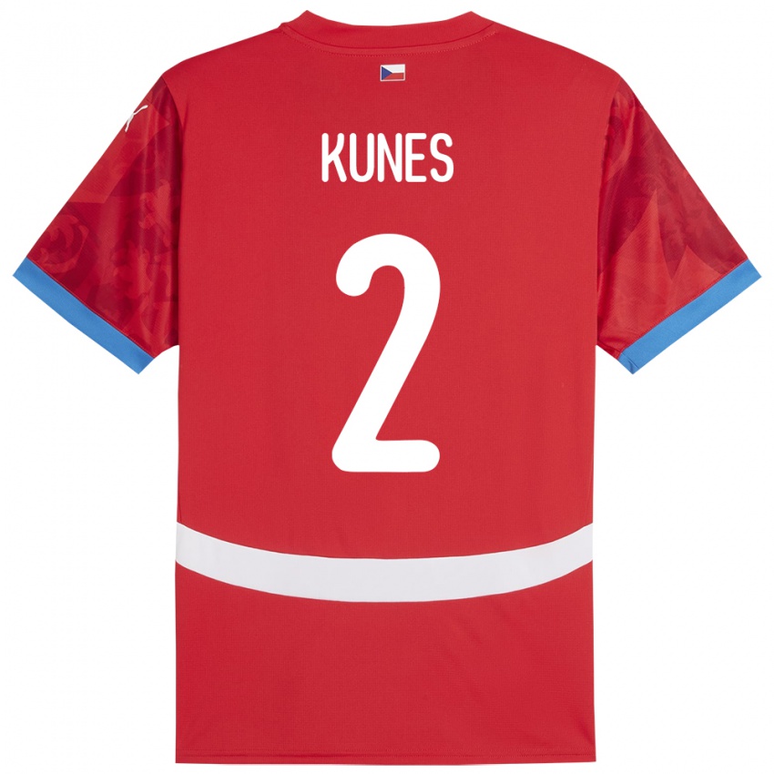 Kinder Tschechien Jan Kunes #2 Rot Heimtrikot Trikot 24-26 T-Shirt Österreich