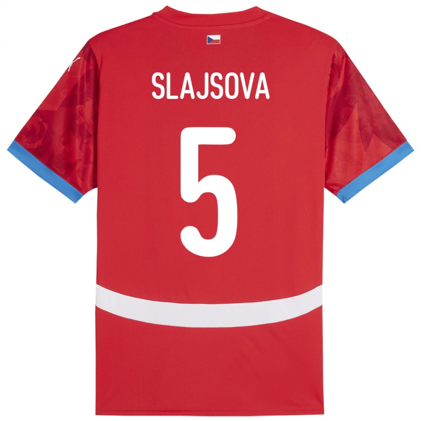 Kinder Tschechien Gabriela Šlajsová #5 Rot Heimtrikot Trikot 24-26 T-Shirt Österreich