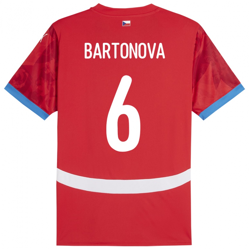 Kinder Tschechien Eva Bartoňová #6 Rot Heimtrikot Trikot 24-26 T-Shirt Österreich