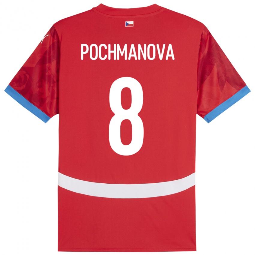 Kinder Tschechien Aneta Pochmanová #8 Rot Heimtrikot Trikot 24-26 T-Shirt Österreich