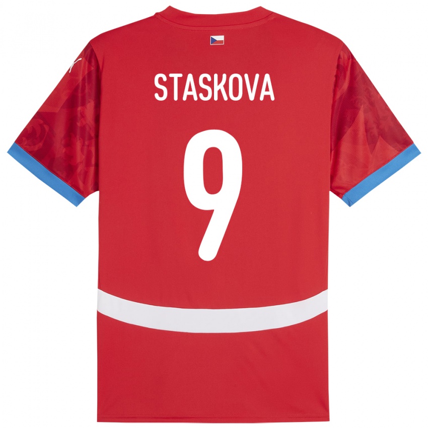 Kinder Tschechien Andrea Stašková #9 Rot Heimtrikot Trikot 24-26 T-Shirt Österreich