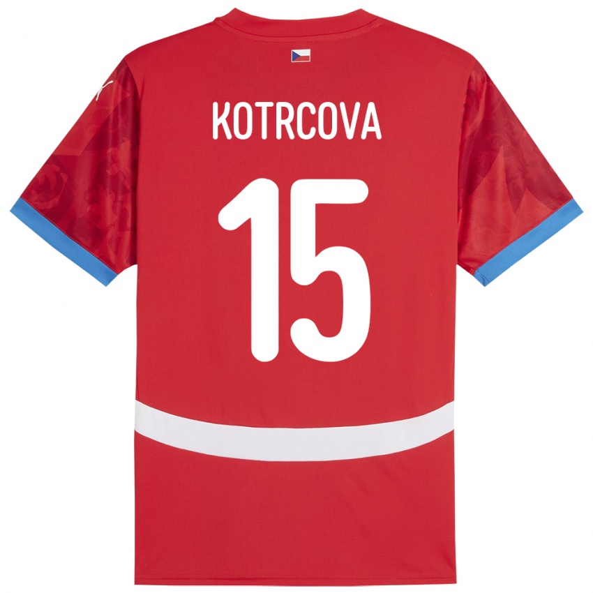 Kinder Tschechien Kateřina Kotrčová #15 Rot Heimtrikot Trikot 24-26 T-Shirt Österreich