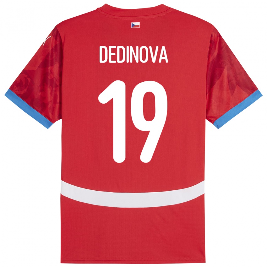 Kinder Tschechien Aneta Dědinová #19 Rot Heimtrikot Trikot 24-26 T-Shirt Österreich