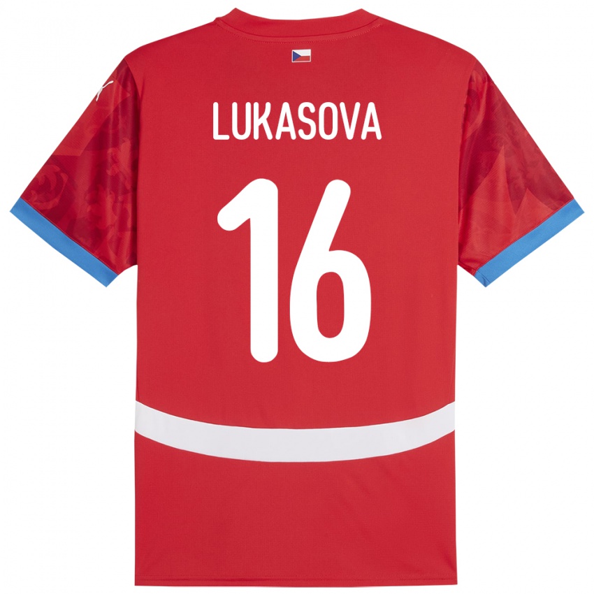 Kinder Tschechien Olivie Lukášová #16 Rot Heimtrikot Trikot 24-26 T-Shirt Österreich