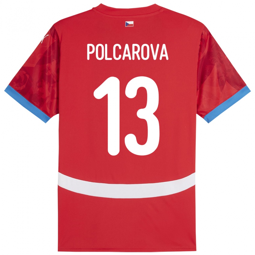 Kinder Tschechien Barbora Polcarová #13 Rot Heimtrikot Trikot 24-26 T-Shirt Österreich