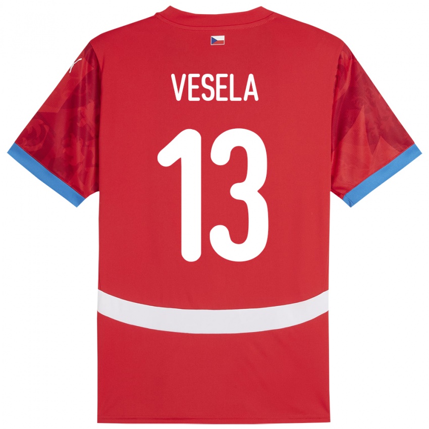 Kinder Tschechien Denisa Veselá #13 Rot Heimtrikot Trikot 24-26 T-Shirt Österreich