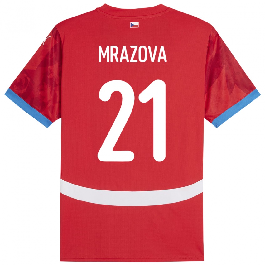 Kinder Tschechien Miroslava Mrázová #21 Rot Heimtrikot Trikot 24-26 T-Shirt Österreich