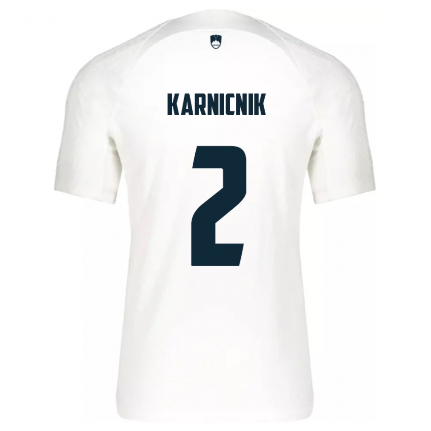 Kinder Slowenien Zan Karnicnik #2 Weiß Heimtrikot Trikot 24-26 T-Shirt Österreich