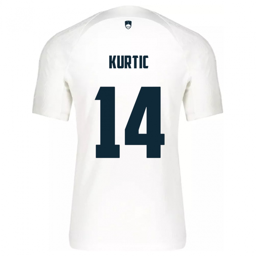 Kinder Slowenien Jasmin Kurtic #14 Weiß Heimtrikot Trikot 24-26 T-Shirt Österreich