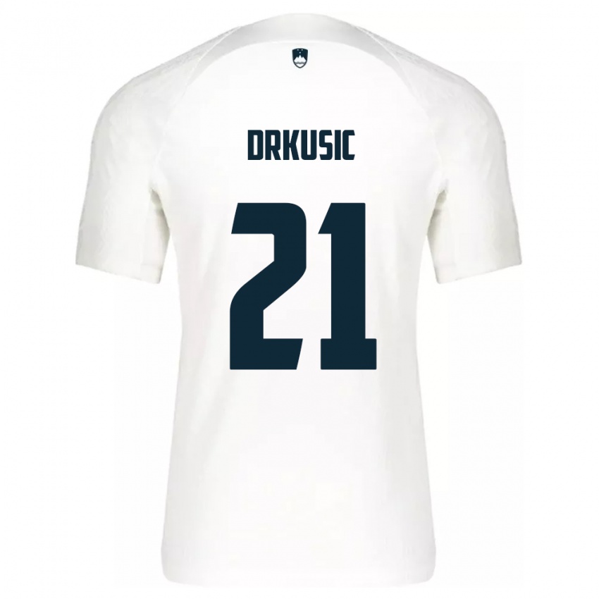 Kinder Slowenien Vanja Drkusic #21 Weiß Heimtrikot Trikot 24-26 T-Shirt Österreich